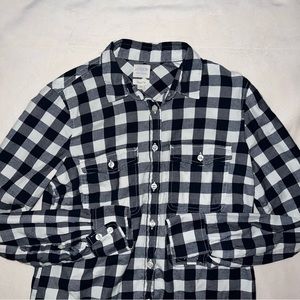 J. Crew Black and White Plaid Button Down Shirt